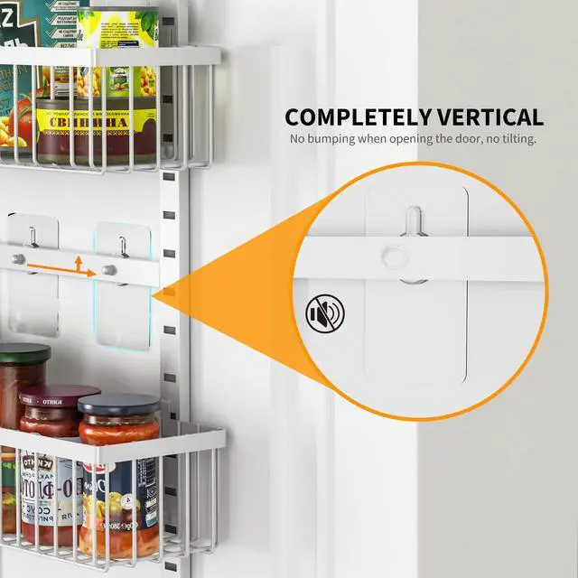 Alt view image 5 of 6 - White Over The Door Pantry Organizer, Pantry Organization and Storage, Metal Hanging Spice Rack Shelves Door, Seasoning Shelves, Laundry Room Organization, House and Kitchen Essentials