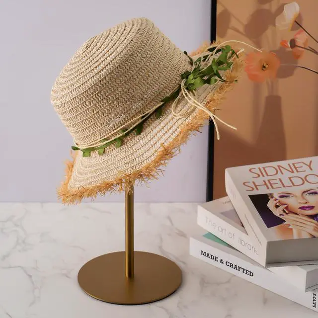 Alt view image 2 of 7 - Hat Display Stand 2PCS Stainless Steel Brushed Nickel Titanium Hat Stand Metal Golden Adjustable Height Cap Rack Showcase Fingerprint Resistant for Home Boutique Retail Store