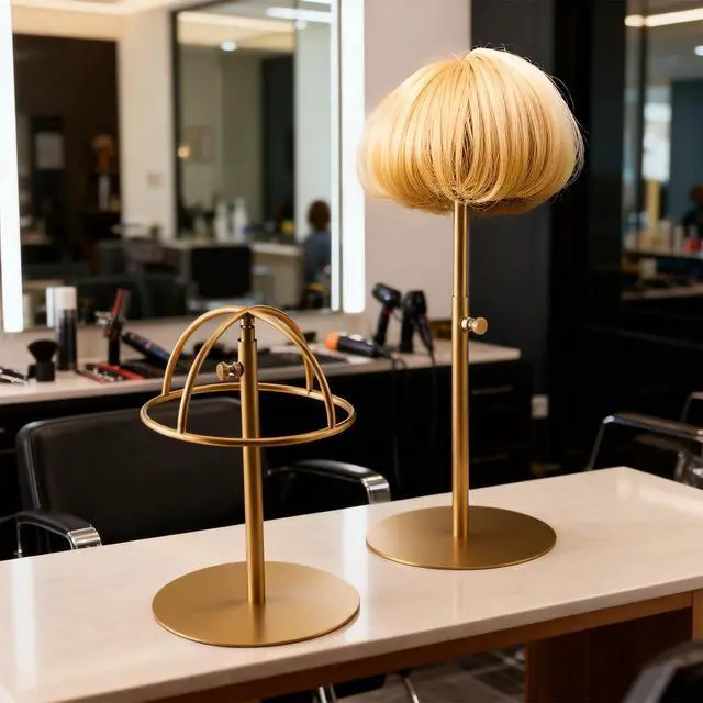 Alt view image 7 of 7 - Hat Display Stand 2PCS Stainless Steel Brushed Nickel Titanium Hat Stand Metal Golden Adjustable Height Cap Rack Showcase Fingerprint Resistant for Home Boutique Retail Store
