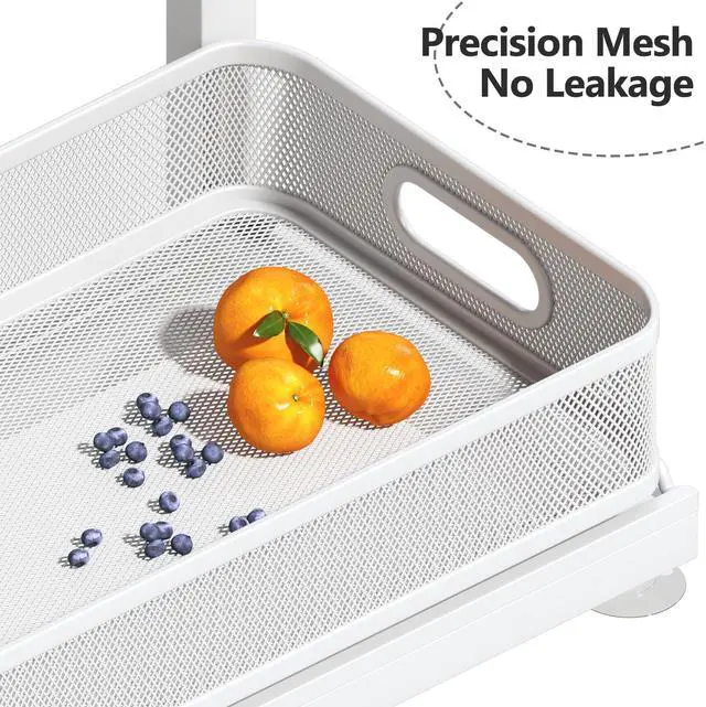 Alt view image 3 of 7 - 2-Pack Under Sink Storage Organizer with 2-Tier Slide Out Drawer, Sophisticated Mesh Pull Out Shelf for Kitchen & Bathroom, Fits Small Items, Upgraded Arched Track for Smooth Gliding(Patented)