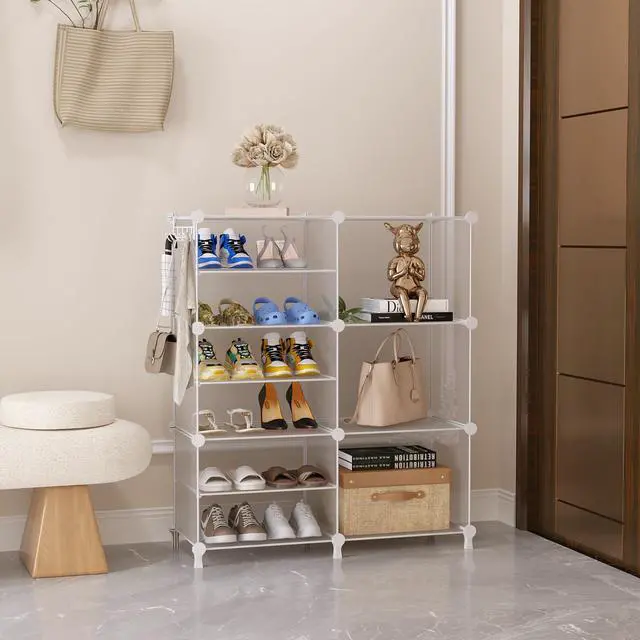 Alt view image 2 of 7 - Closet Organizer 6 Cube Storage Shelves Portable Closet Clothes Organizers and Storage Stackable Cubby Shelving for Closet Bedroom Living Room Office, Transparent Twill