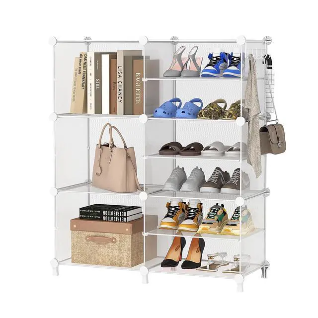 Alt view image 5 of 7 - Closet Organizer 6 Cube Storage Shelves Portable Closet Clothes Organizers and Storage Stackable Cubby Shelving for Closet Bedroom Living Room Office, Transparent Twill