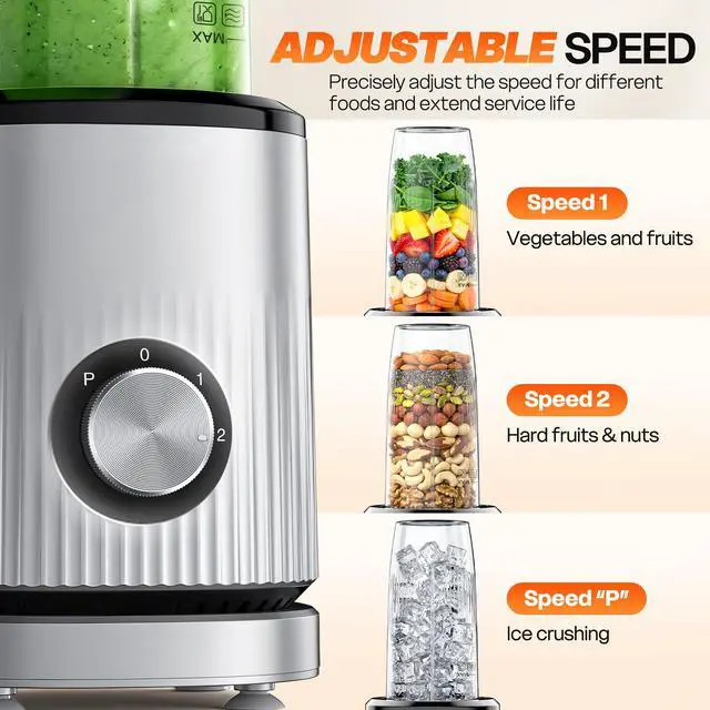 Alt view image 5 of 7 - Smoothie Blender Personal Blender for Shakes and Smoothies with 2 * 24oz To-Go Cups, Single Serve Smoothie Maker for Juices, Baby Food, Nutritious Recipe, Upgraded Version