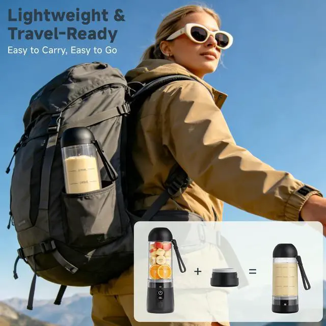 Alt view image 6 of 7 - Portable Blender, 8 Blades USB C Rechargeable Smoothie Blender