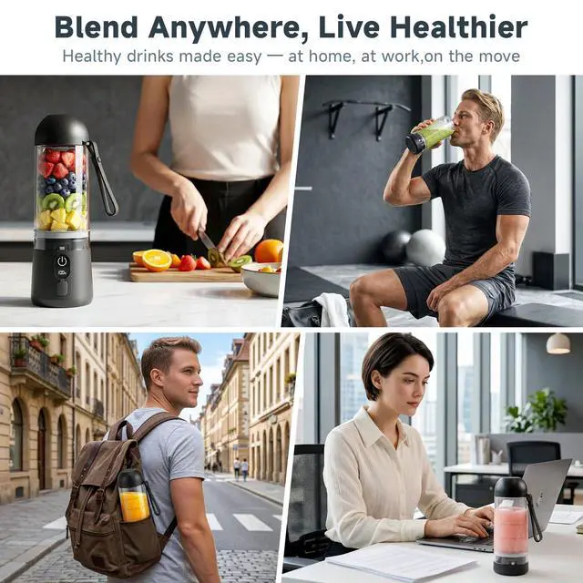 Alt view image 7 of 7 - Portable Blender, 8 Blades USB C Rechargeable Smoothie Blender
