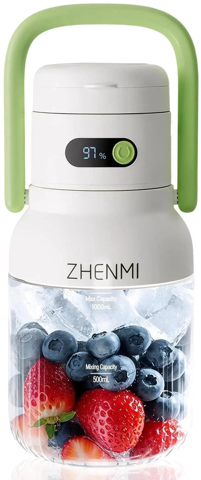 Main image of Portable Blender, Personal Blender for Smoothies & Shakes, Cordless, 33oz BPA-Free Vessel, 18000RPM Motor, Leakproof Lid with Sip Spout, USB-C Rechargeable, Easy-to-Clean Parts (Green)
