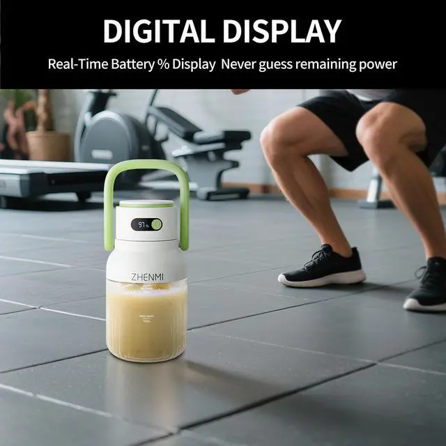 Alt view image 6 of 7 - Portable Blender, Personal Blender for Smoothies & Shakes, Cordless, 33oz BPA-Free Vessel, 18000RPM Motor, Leakproof Lid with Sip Spout, USB-C Rechargeable, Easy-to-Clean Parts (Green)