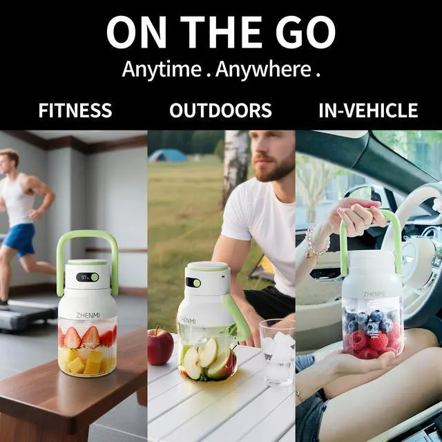 Alt view image 5 of 7 - Portable Blender, Personal Blender for Smoothies & Shakes, Cordless, 33oz BPA-Free Vessel, 18000RPM Motor, Leakproof Lid with Sip Spout, USB-C Rechargeable, Easy-to-Clean Parts (Green)