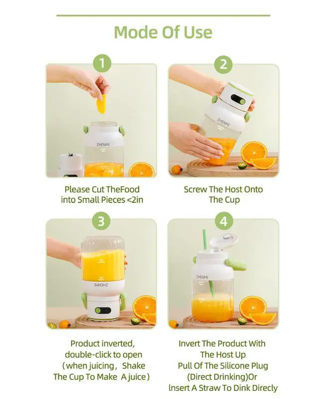 Alt view image 7 of 7 - Portable Blender, Personal Blender for Smoothies & Shakes, Cordless, 33oz BPA-Free Vessel, 18000RPM Motor, Leakproof Lid with Sip Spout, USB-C Rechargeable, Easy-to-Clean Parts (Green)