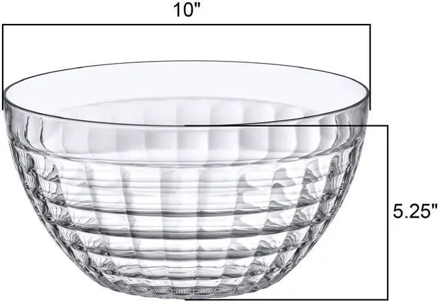 Alt view image 3 of 4 - Carlita - 150-Ounce Plastic Serving Bowls (Set of 2), 10-Inch Clear Salad Bowl Set, BPA-Free, Shatter-Proof, Dishwasher-Safe, Stackable, Great for Salad, Fruit, Cereal, Snack, and More
