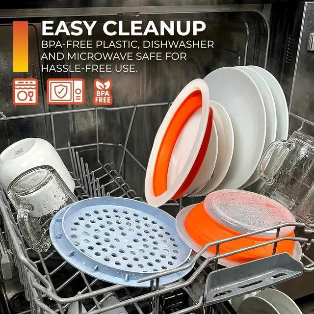 Alt view image 5 of 7 - Batter Bowl XL: Collapsible, Mess-Free, Dishwasher and Microwave Safe, Chemical-Free in Vibrant Orange