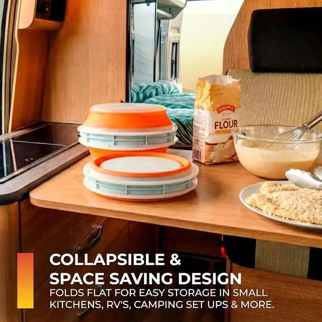 Alt view image 7 of 7 - Batter Bowl XL: Collapsible, Mess-Free, Dishwasher and Microwave Safe, Chemical-Free in Vibrant Orange