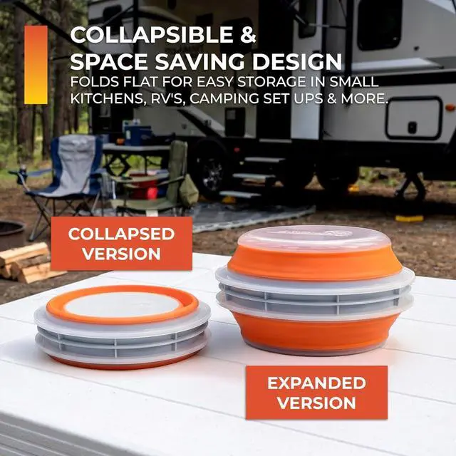 Alt view image 6 of 7 - Batter Bowl XL: Collapsible, Mess-Free, Dishwasher and Microwave Safe, Chemical-Free in Vibrant Orange