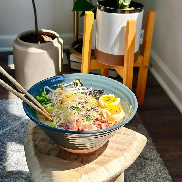 Alt view image 6 of 7 - Ceramic Ramen Bowl Set of 2, 45oz - Great for Pho, Miso Udon Soup, Instant Noodles, Serving, Thai or Asian Food - Microwave Safe Large Japanese Noodle Bowls, Modern Kitchen - Charcoal