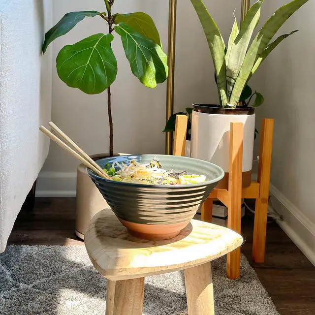 Alt view image 4 of 7 - Ceramic Ramen Bowl Set of 2, 45oz - Great for Pho, Miso Udon Soup, Instant Noodles, Serving, Thai or Asian Food - Microwave Safe Large Japanese Noodle Bowls, Modern Kitchen - Charcoal