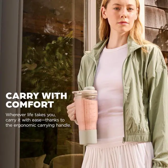Alt view image 2 of 5 - BlendBOSS | Personal Smoothie Tumbler | 26oz Travel Tumbler w/Leakproof Lid, Detachable Straw & Integrated Chug Spout | Dishwasher Safe & BPA Free | Stone Mint | XSKDB326SLST