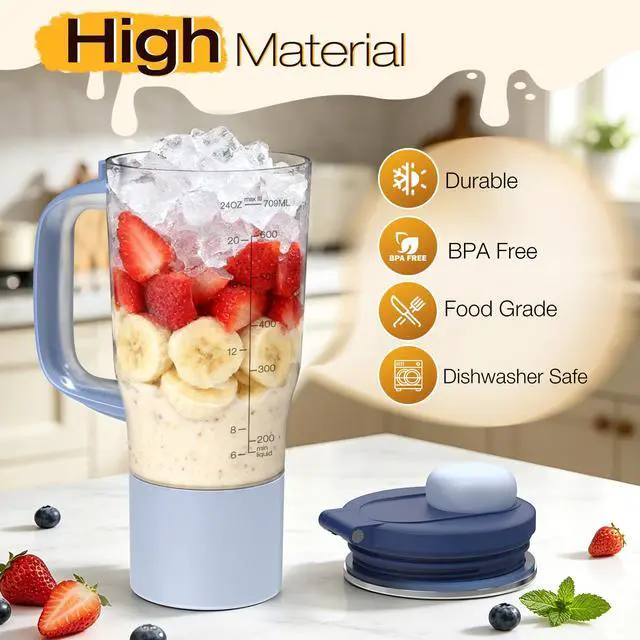 Alt view image 3 of 7 - 26oz Blender Cup Replacement for Ninja BlendBOSS