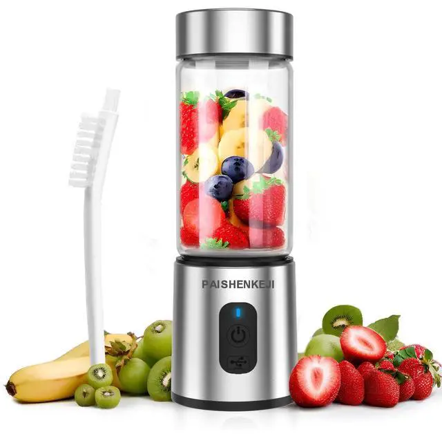 Main image of Glass Portable Blender Smoothies: Mini Personal Blender Shakes and Smoothies Small USB Rechargeable, Baby Food Travel Beach Office Sports Kitchen Gym Use
