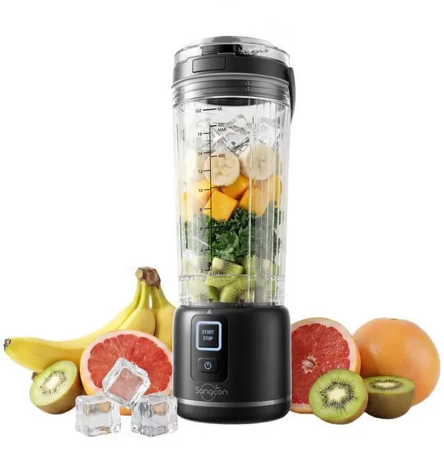 Main image of Personal Portable Blender for Shakes & Smoothies, 6000mAh Cordless USB-C Rechargeable Blender with 2 Blend Modes, Leakproof Travel Lid, Dishwasher Safe, Ideal for Gym Office Kitchen, BPA-Free
