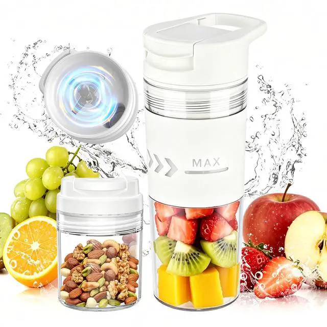 Main image of Portable Blender, Cordless, 24oz Personal Blender for Smoothies and Shakes BPA-Free, USB-C Rechargeable, Dishwasher-Safe Parts, Leak-Proof Lid & Small Clear Cup Included, Holiday Gift Idea