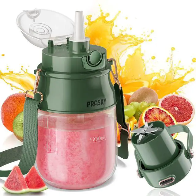Main image of Portable Blender, Personal Blenders for Shakes and Smoothies with 27oz Cup, Lid and Shoulder Strap, Type-C USB Rechargeable, Personal Size Blenders BPA-free for Travel/Kitchen(Green)