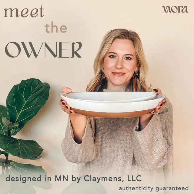 Alt view image 3 of 7 - Ceramic Large Serving Bowls- Set of 2 Oval Platters for Entertaining. Modern Kitchen Dishes for Dinner, Fruit, Salad, Turkey, etc. Oven, Dishwasher Safe, 110/80 oz, 16" / 14.6" - Vanilla White