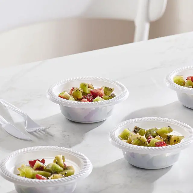 Alt view image 3 of 6 - Disposable Bowls, 5 oz, White, Lightweight for Dessert and Appetizers, 800 Count