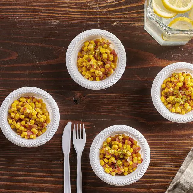 Alt view image 2 of 6 - Disposable Bowls, 5 oz, White, Lightweight for Dessert and Appetizers, 800 Count