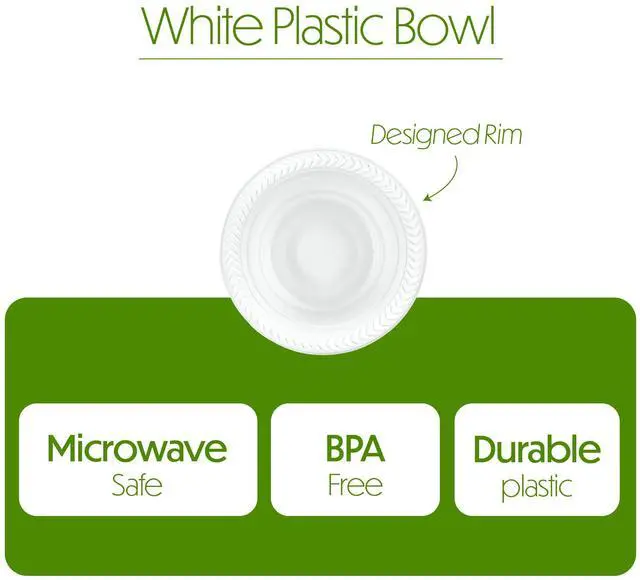 Alt view image 5 of 6 - Disposable Bowls, 5 oz, White, Lightweight for Dessert and Appetizers, 800 Count
