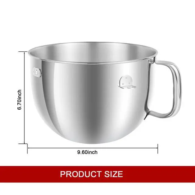 Alt view image 3 of 7 - 6QT Mixer Bowl for KitchenAid 6QT Bowl Lift Stand Mixers