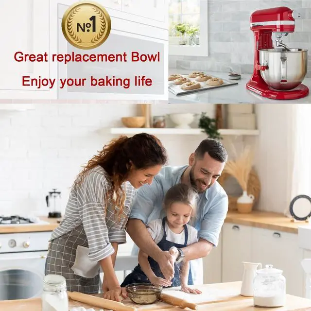 Alt view image 6 of 7 - 6QT Mixer Bowl for KitchenAid 6QT Bowl Lift Stand Mixers