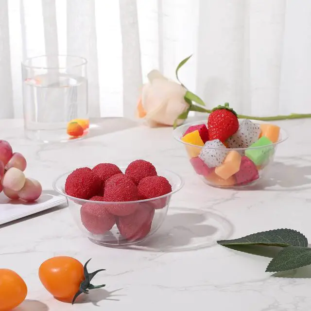 Alt view image 5 of 7 - 300 Packs 8.5 oz Clear Plastic Bowls Disposable Plastic Bowls for Parties Weddings Serving Container for Candy, Soup, Dessert, Salsa, Ice Cream, Popcorn, Chip