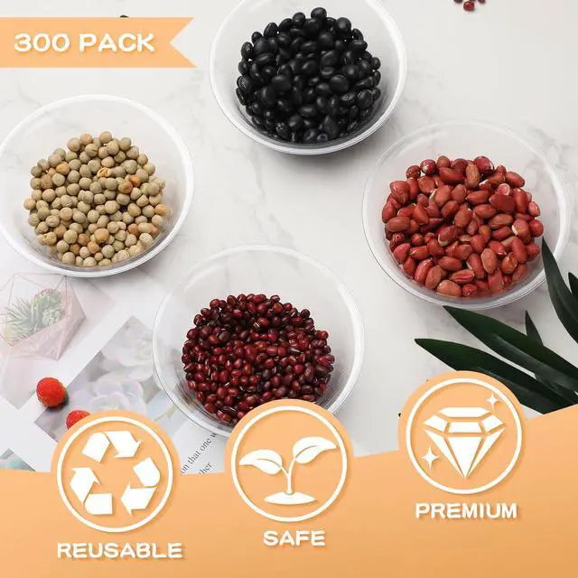 Alt view image 4 of 7 - 300 Packs 8.5 oz Clear Plastic Bowls Disposable Plastic Bowls for Parties Weddings Serving Container for Candy, Soup, Dessert, Salsa, Ice Cream, Popcorn, Chip