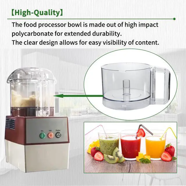 Alt view image 6 of 6 - 112203 Food Processor Bowl 3 Quart Clear Bowl compatible with Robot Coupe R2 Food Processor Bowl
