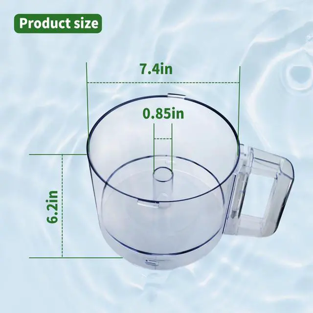 Alt view image 5 of 6 - 112203 Food Processor Bowl 3 Quart Clear Bowl compatible with Robot Coupe R2 Food Processor Bowl