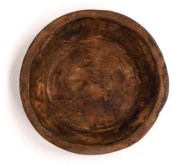 Alt view image 4 of 7 - Wood Dough Bowl - 12" Round Wooden Decor Bowl for Fruits, Potpourri & More - Spanish Oak - Rustic Home Decoration Centerpiece - Handmade & Imported from Mexico (Natural Brown)
