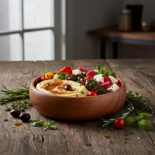 Alt view image 7 of 7 - Acacia Wood Snack Serving Bowl, 6" x 2" (Set of 6)