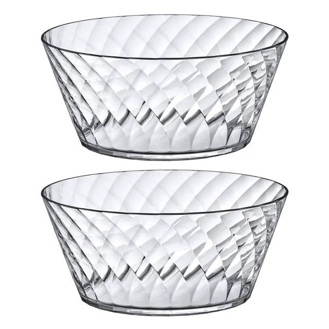Alt view image 4 of 4 - 30-Ounce Plastic Serving Bowls (Set of 2), 10-Inch Clear Salad Bowl Set, BPA-Free, Shatter-Proof, Dishwasher-Safe, Stackable, Great for Salad, Fruit, Cereal, Snack, and More