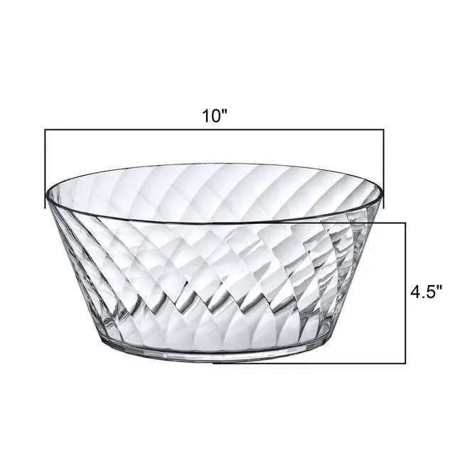 Alt view image 3 of 4 - 30-Ounce Plastic Serving Bowls (Set of 2), 10-Inch Clear Salad Bowl Set, BPA-Free, Shatter-Proof, Dishwasher-Safe, Stackable, Great for Salad, Fruit, Cereal, Snack, and More