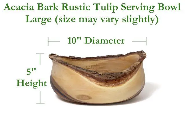 Alt view image 2 of 7 - 1094 Acacia Rustic Tulip Serving Bowl, Medium