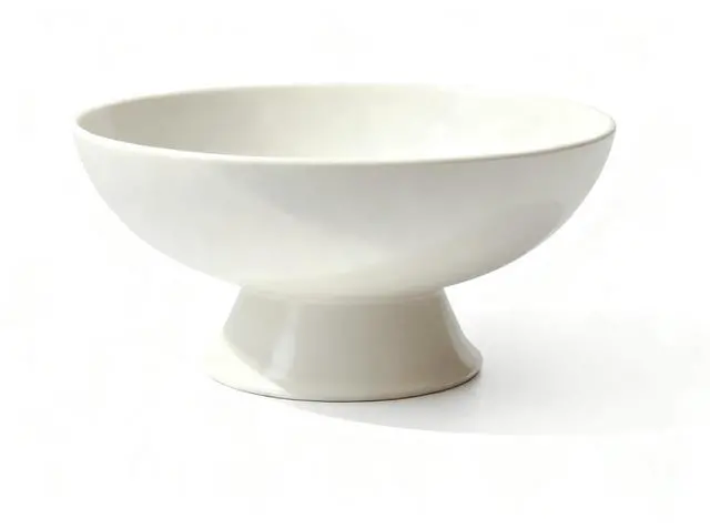 Main image of White Pedestal Decorative Bowl - 8" Minimalist Decorative Fruit Bowl for Kitchen Counter, Entryway,Multi-Purpose Centerpiece bowl for Bread, Snacks, Candy, Perfect for Housewarming &Wedding Gift