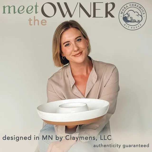 Alt view image 3 of 7 - Ceramic Chips and Dip Serving Tray: Large Divided Party Bowl Set for Chips & Salsa, Veggies & Dip, Fruit, Snacks, Entertaining, Hosting, etc. Minimalist Design for the Modern Hostess - White
