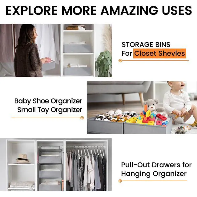 Alt view image 4 of 7 - Drawer Organizer Clothes, 20 Pack Dresser Organizer Bins for Baby Clothes - Underwear Bra Sock Organizer - Fabric Closet Organization and Storage Dividers for Nursery Bedroom Dorm