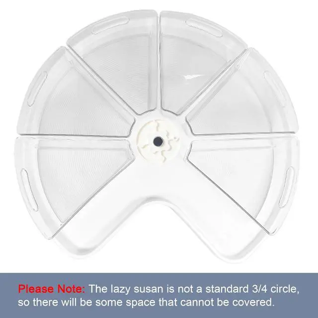 Alt view image 3 of 7 - Lazy Susan Organizer for 28" Diameter Corner Lazy Susan, Plastic Kitchen Cabinet Storage Bins with Handle, 6 Packs, 1/8 Wedge - Food Safe, BPA Free
