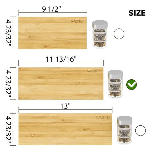 Alt view image 7 of 7 - Bamboo Spice Drawer Organizer with Non-slip Mat,4 Tier - 2 Set Jar Spice Rack Tray From 12''to 24'',Hold up 48 Jars Seasoning Organizer for Kitchen,Cabinet,Drawers,Countertop