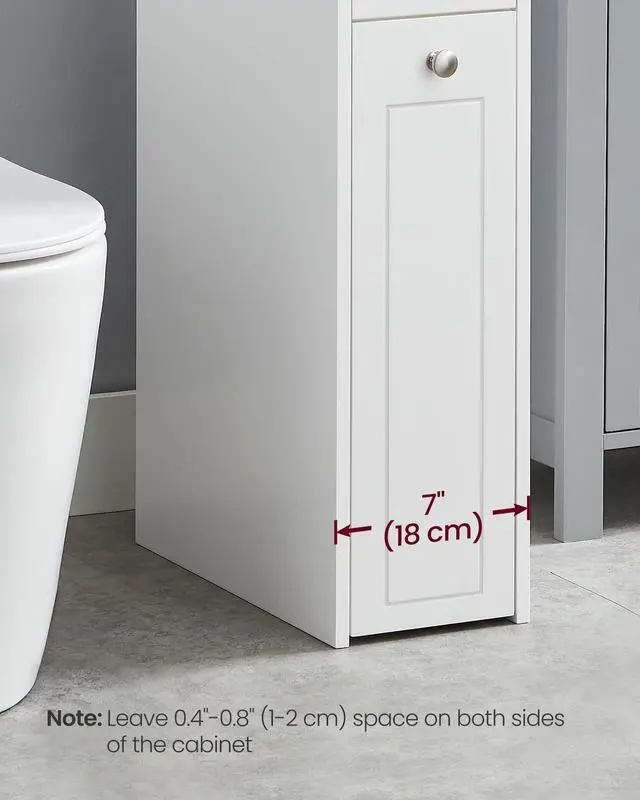 Alt view image 2 of 6 - Slim Storage Cabinet, Narrow Storage Organizer with Slide Out Drawers, Freestanding Toilet Paper Holder, Small Space Skinny Cabinet for Bathroom Kitchen Corner, Cloud White UBBC847P31