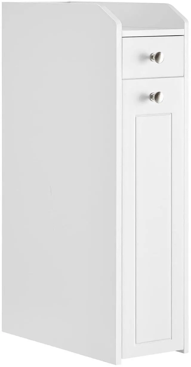 Main image of Slim Storage Cabinet, Narrow Storage Organizer with Slide Out Drawers, Freestanding Toilet Paper Holder, Small Space Skinny Cabinet for Bathroom Kitchen Corner, Cloud White UBBC847P31