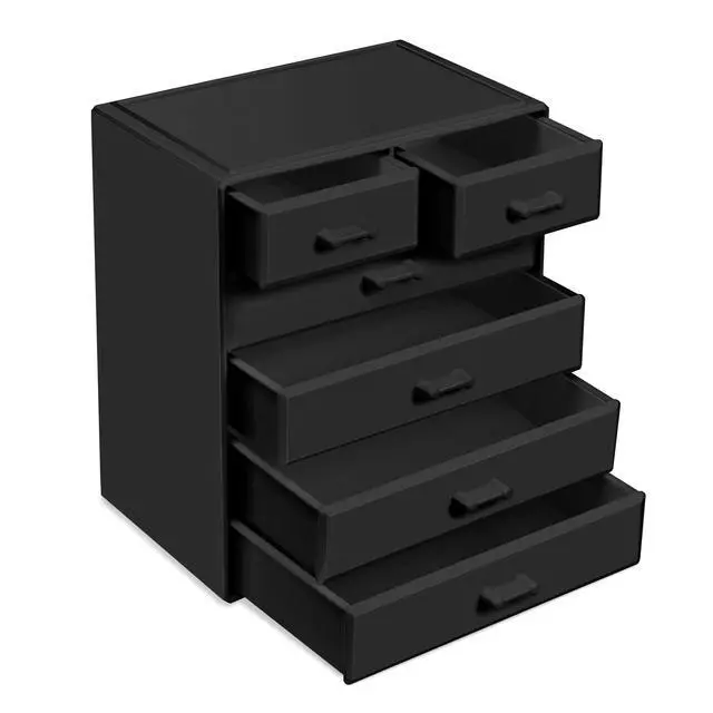 Alt view image 7 of 7 - Acrylic Makeup Organizer - Organization and Storage Case for Cosmetics Make Up & Jewelry - Large Makeup Organizer for Vanity, Bathroom, College Dorm, Closet, Desk (4 Large, 2 Small Drawers)