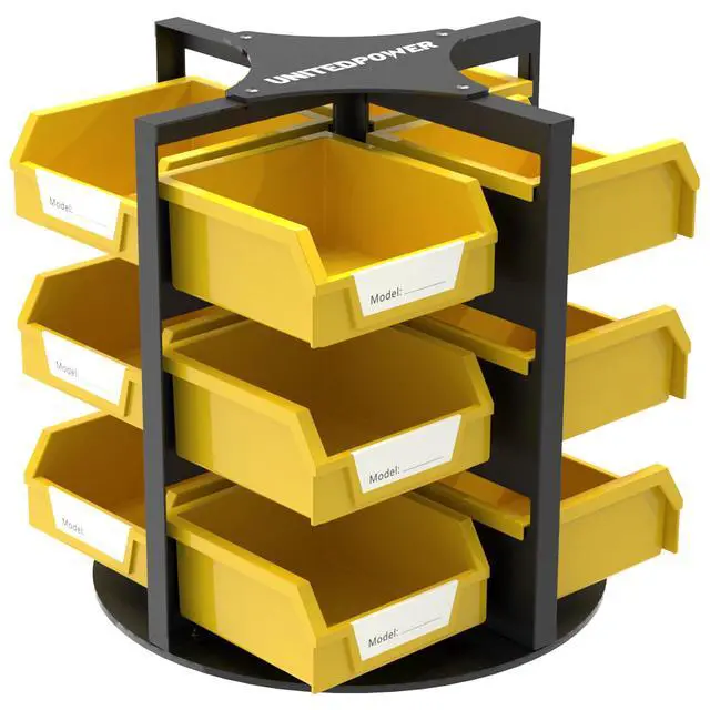 Main image of Rotating Storage Bins, Tool Organizer, Hardware Crafts, Small Parts, Nuts and Bolts, Revolving 12 Bins Storage for Workshop, Shed, Garage, Home