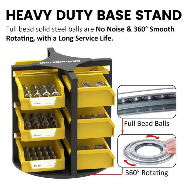 Alt view image 2 of 7 - Rotating Storage Bins, Tool Organizer, Hardware Crafts, Small Parts, Nuts and Bolts, Revolving 12 Bins Storage for Workshop, Shed, Garage, Home